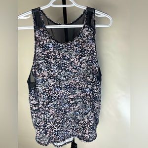 Lululemon athletic women’s floral tank sheer detail measurements in pic …